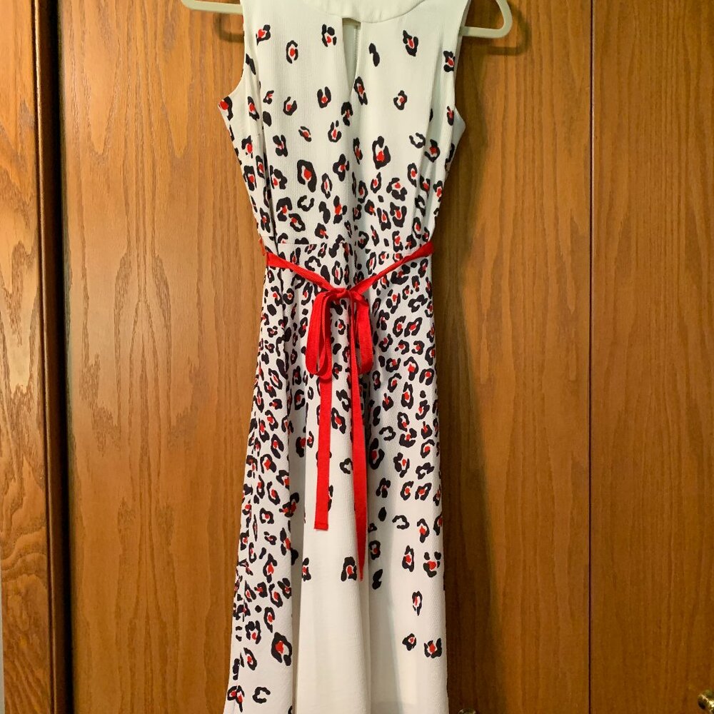 NWOT Red, White and Blue Faux Animal Print Dress